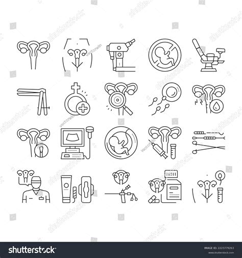 Gynecology Treatment Collection Icons Set Vector Royalty Free Stock