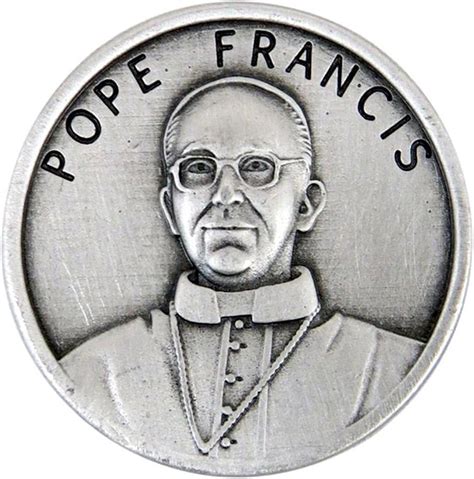 Religious Ts Silver Toned Base Pope Francis Pocket Token With Saint Francis Of