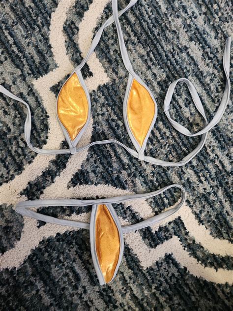 Grey Orange Gold Micro Bikini Exotic Dancer Stripper EBay