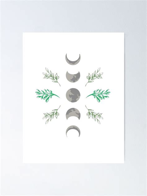 "Moon Phases (White)" Poster for Sale by Kcmasterson | Redbubble