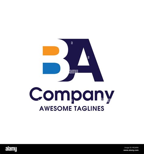 Creative Letter Ba Logo Design Elements Simple Letter Ba Letter Logo