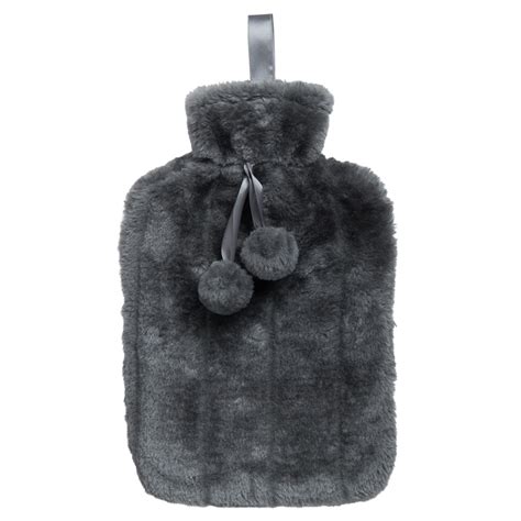 Single Wilko Faux Fur Hot Water Bottle In Assorted Colours Wilko