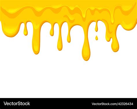 Flowing Melted Cheese Isolated On White Background