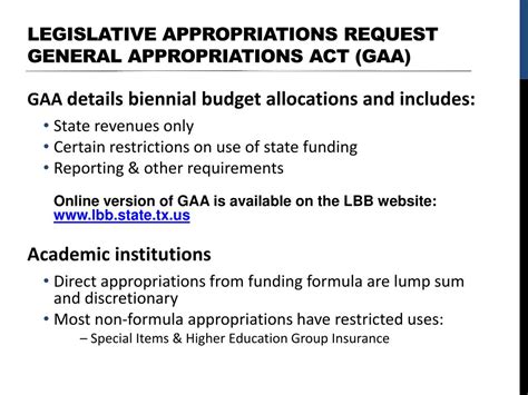 Ppt Budget And Legislative Appropriations Request