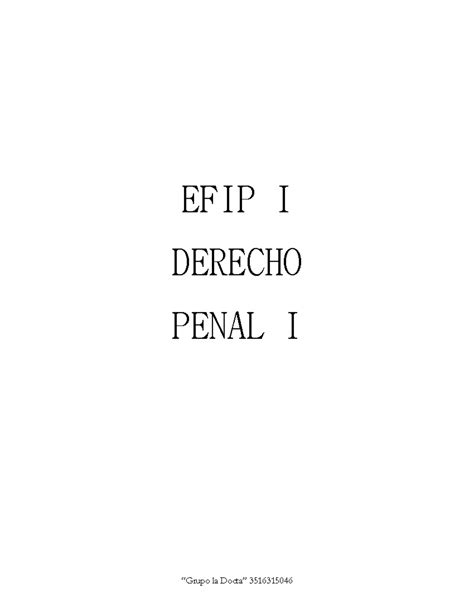 Derecho Penal I Efip I Derecho Penal I Sub Eje TemÁtico 1 GarantÍas