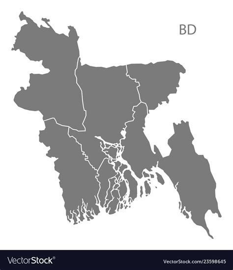 Bangladesh Districts Map Grey Royalty Free Vector Image The Best Porn