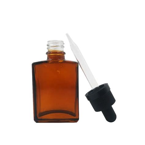 15ml 30ml Amber Frosted Black Flat Square Glass Eliquid Dropper Bottle