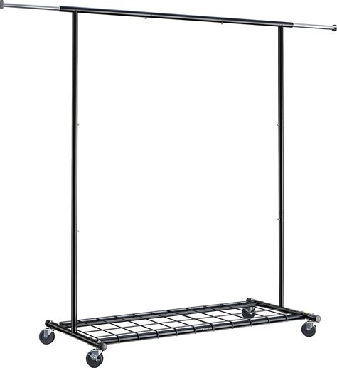 Reibii Clothes Rail On Wheels Portable Clothes Rails For Bedroom 90kg