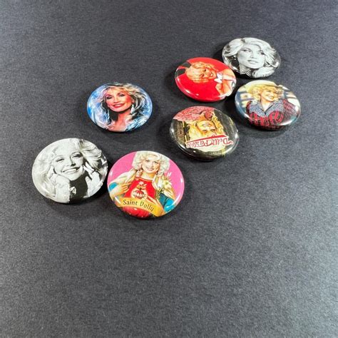 Dolly Parton 1" Button Pin Set. Set includes all 7... - Depop