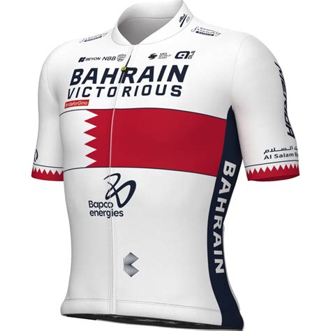 Bahrain Victorious Short Sleeve Jersey Bahrain Champion Red White