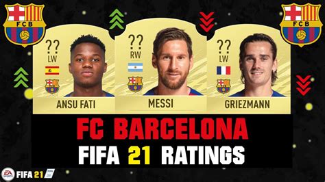 FIFA 21 FC BARCELONA PLAYER RATINGS FT MESSI ANSU FATI