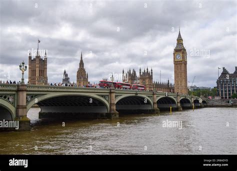 London Uk Th June Cloudy Skies Over The Houses Of Parliament