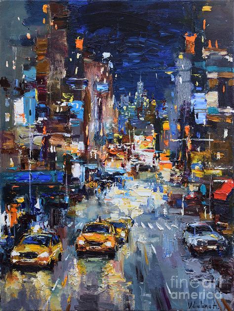 Night City Street Painting By Anastasiya Valiulina Fine Art America