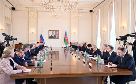 President Ilham Aliyev President Vladimir Putin Hold Expanded Meeting