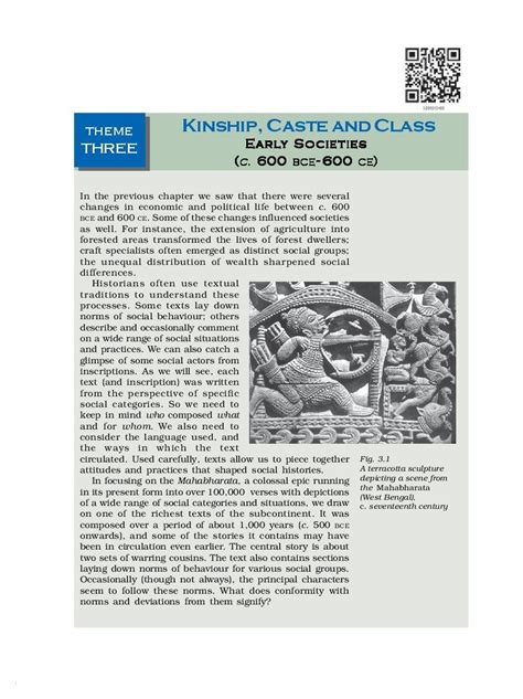 NCERT Book Class 12 History Chapter 3 Kinship Caste And Class PDF