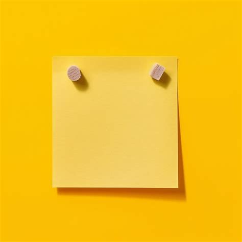 Premium Ai Image Blank Yellow Sticky Note With Thumbtack