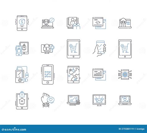 Apparatus Line Icons Collection Equipment Tools Devices Appliance