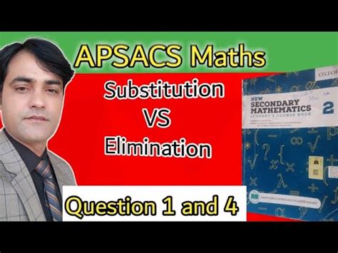 Exercise E Q No And Substitution Vs Elimination Method Aps