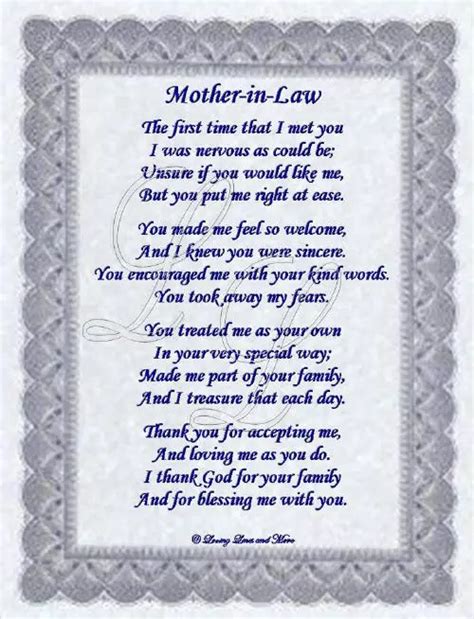 Mothers Day Poems For Mother In Laws