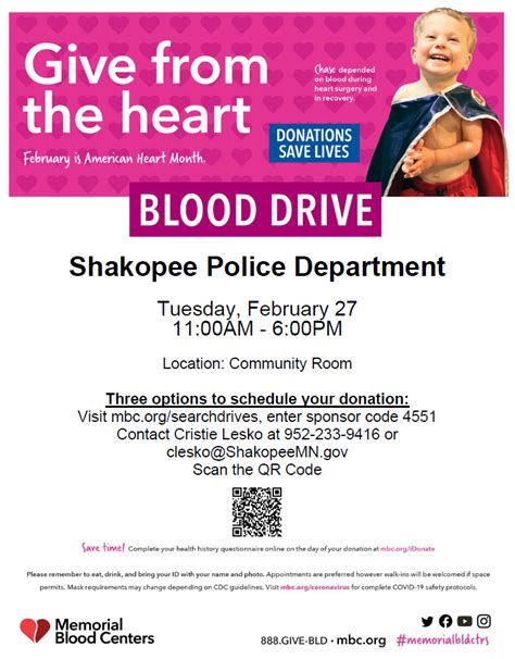 Shakopee Police Department Blood Drive | Shakopee Chamber Of Commerce