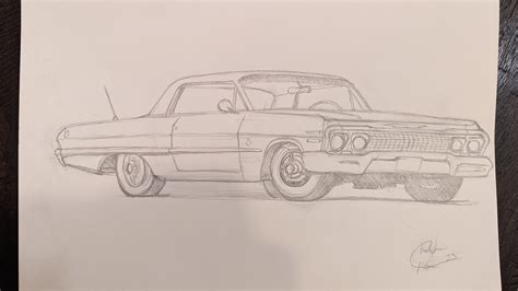 1963 Chevy Impala Pencil Sketch By Chrishoke On Deviantart