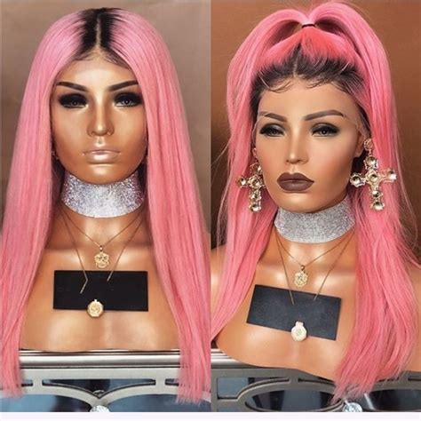 Dlme Lang Lige Syntetisk Blonde Paryk Til Sorte Kv Grandado