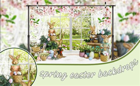 LYCGS 7X5ft Spring Backdrop Easter Backdrop Easter Themed Party