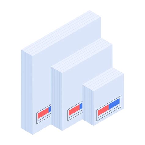 Ícone Isométrico De Cadernos Escolares Fáceis De Usar Vetor Premium
