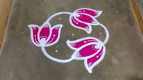 Chithirai Madham Colour Kolam Designs 5 Dots Pandaga Muggulu Color