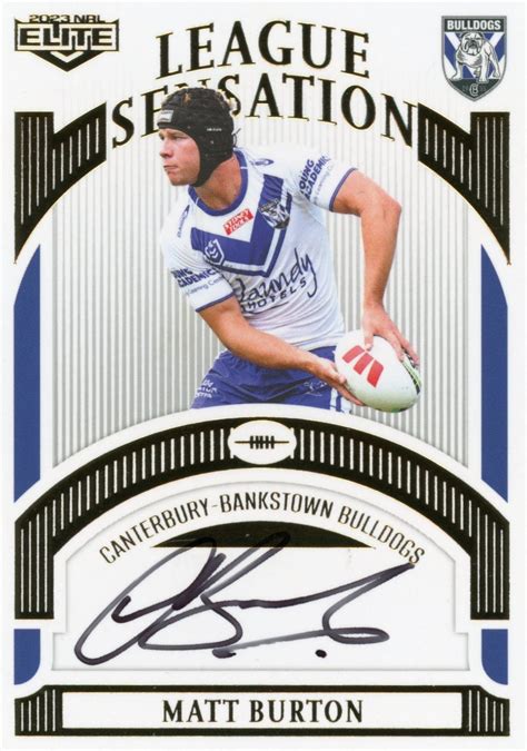 2023 NRL Elite White League Sensations Signature LSW03 Matt Burton