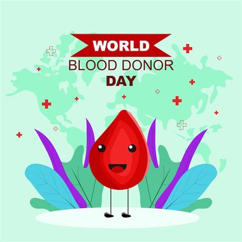 Premium Vector World Blood Donor Day Th June Greeting Poster Design