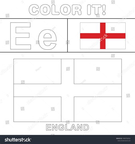 England Flag Coloring Page Kids Stock Vector (Royalty Free) 1998730352 ...