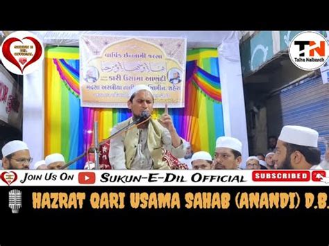 Special New Bayan Hazrat Qari Usama Sahab Anandi D B Youtube