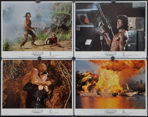 Rambo First Blood Part Ii Orig X Mint Lobby Card Set Sylvestor