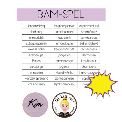 Bam Spel Spelling Groep Juffrouw Femke Spellingsspelletjes