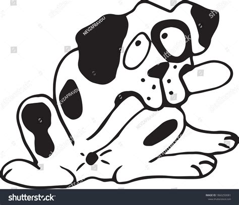 Cartoon Dog Biting Tail Stock Vector (Royalty Free) 1860250081