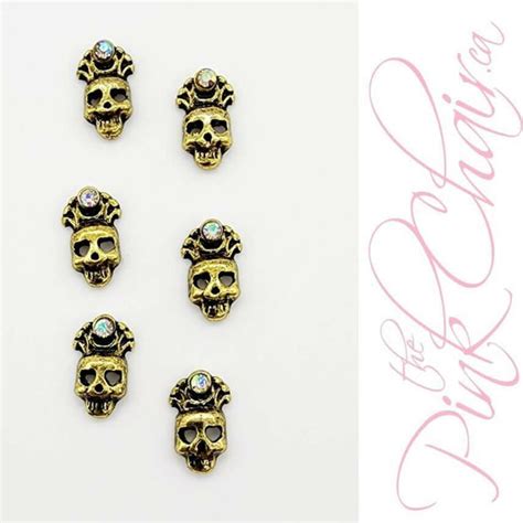 Skulls 7 Metal Nail Art By Thepinkchair Thepinkchairca