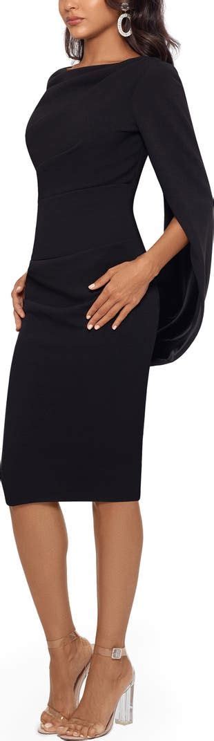 Betsy And Adam Cape Sleeve Crepe Sheath Dress Nordstrom Chic Cocktail