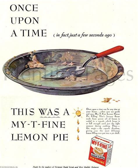 1952 My T Fine Pie Filling Vintage Ad Advertising Art Lemon Etsy Pie Filling Vintage Ads