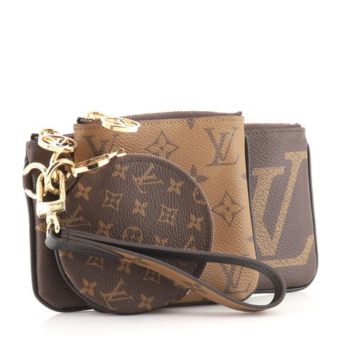 Louis Vuitton Trio Pouch Set Limited Edition Reverse Monogram Giant Brown 742951