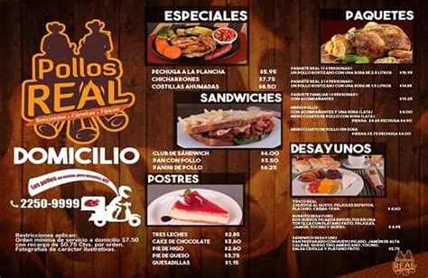 Menu Servicio A Domicilio Pollo Real El Salvador Ofertas Ahora