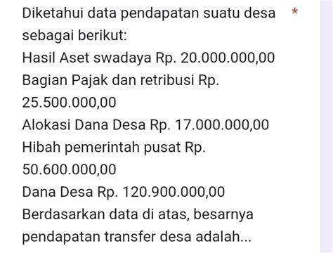 Solved Diketahui Data Pendapatan Suatu Desa Sebagai Berikut Hasil