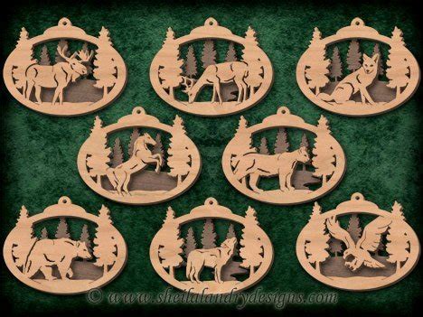 Layered Wildlife Ornaments Or Plaques - Sheila Landry Designs