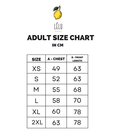 Size Chart - Lelu Kids