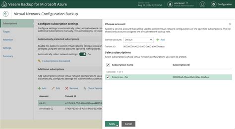 Adding Azure Subscriptions Manually Veeam Backup For Microsoft Azure