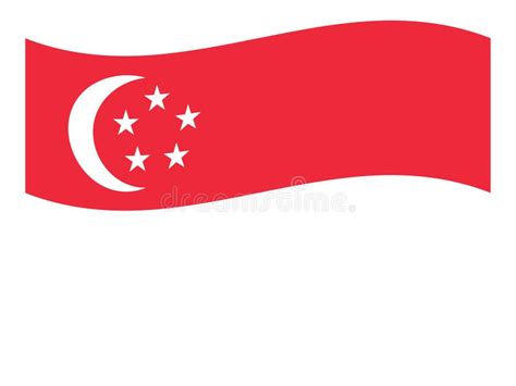 Waving Flag of Singapore stock vector. Illustration of iran - 169906028