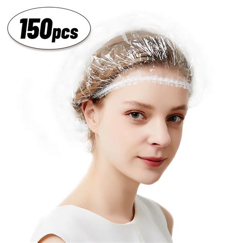 Disposable Shower Caps Large 150pcs Mohern Plastic Shower Cap For