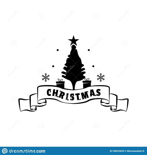 Christmas Lettering Badge Template Design Stock Vector Illustration