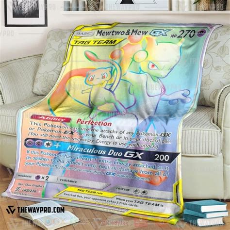 HOT Pokemon Mewtwo And Mew GX Fleece Blanket Express Your Unique Style With BoxBoxShirt