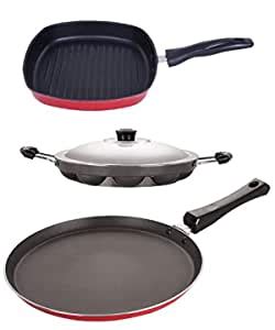 Buy Nirlon Non Stick Gas Compatible Aluminium Cookware Combo Gift Item